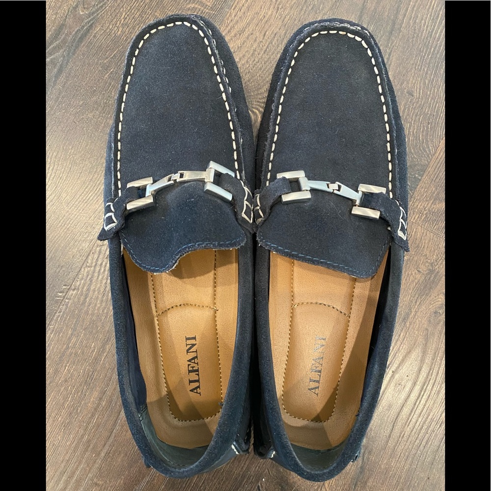 Alfani Mens Black Suede Loafers Size 10M Shoes
